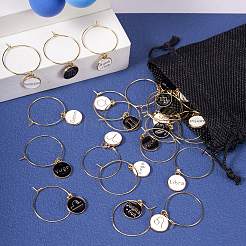 Charms per bicchiere di vino smaltato in lega di stile 24pcs 24&nbsp;AJEW-TAC00005