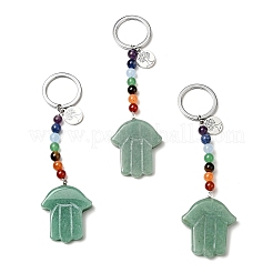 Porte-clés chakra aventurine vert naturel&nbsp;KEYC-F034-01F