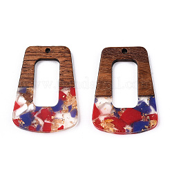 Pendentifs en résine transparente et bois de noyer&nbsp;RESI-TAC0017-72-A08