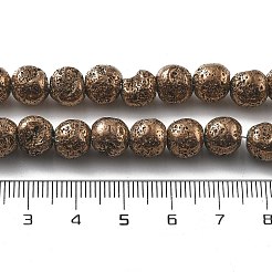 Galvanisierte natürliche Lavasteinperlenstränge&nbsp;G-A251-E01-01D