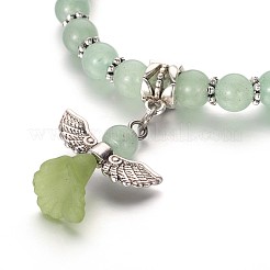 Trendige natürliche grüne Aventurin Perlen Acryl Charm Armbänder&nbsp;BJEW-JB01792-04