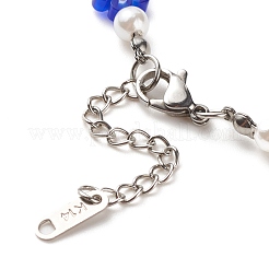 Perle d'imitation en plastique et perles de verre millefiori bracelet collier&nbsp;SJEW-JS01239
