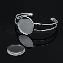 Realizzazione di braccialetti con polsini in ottone e cabochon in vetro trasparente a cupola/mezzo giro&nbsp;DIY-X0218