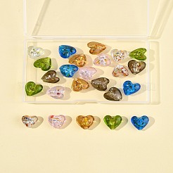 24 Stück 6 Farben handgefertigte Bunte Malerei-Glasperlen in Silberfolie&nbsp;FOIL-FS0001-01