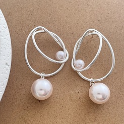 Ohrstecker mit Imitationsperlen aus einer Legierung für Damen&nbsp;WG5EBAF-01
