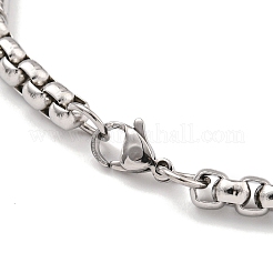 Bracelets à maillons carrés en acier inoxydable 201 résistant au ternissement pour femmes&nbsp;LS-BJEW-R318-03C-P