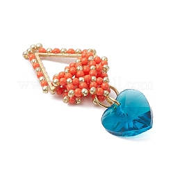 Breloques en forme de triangle et de cœur en perles&nbsp;PALLOY-MZ00437-01