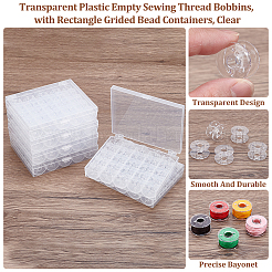12 Beutel transparente leere Nähgarnspulen aus Kunststoff&nbsp;CON-WA0001-10