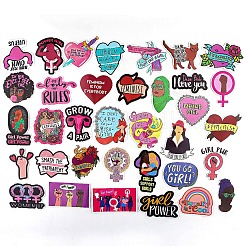 35 Uds. Etiquetas adhesivas de dibujos animados de pvc impermeables girl power&nbsp;GIPO-PW0002-03