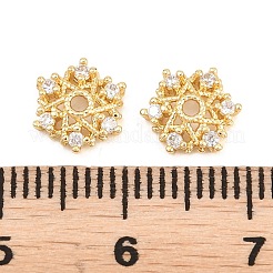 Weihnachtliche Messingperlen mit klaren Zirkonia&nbsp;LS-KK-B186-12G
