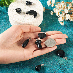 8 Stück 8 Stile natürliche Obsidian-Anhänger&nbsp;G-TA0002-29