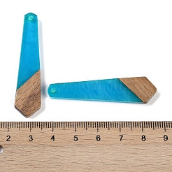 Pendentifs en résine & en bois&nbsp;WOOD-F015-05G