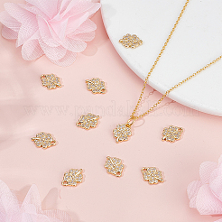 10 pieza de dijes de circonita cúbica micro pavé de latón&nbsp;KK-HY0004-34