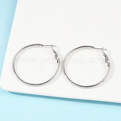 Boucles d'oreilles créoles en acier inoxydable 201 résistantes au ternissement&nbsp;LS-EJEW-F188-24P-B