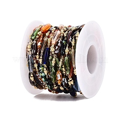 Catene a maglie in ottone e perline di vetro fatte a mano in stile Picasso&nbsp;CHC-Q021-05G