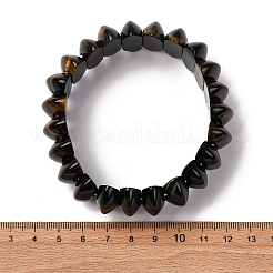 Bracelets extensibles en perles d'œil de tigre naturelles bicone pour femmes et hommes&nbsp;BJEW-C097-05M