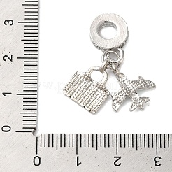 Zahnstangenüberzuglegierungs-Kristallrhinestone-europäische baumelnde Charme&nbsp;PALLOY-S189-28P