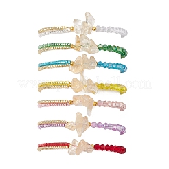 7 bracciale di perline intrecciate in vetro bicono sfaccettato e vetro rotondo regolabile in 7 colori&nbsp;BJEW-MZ00164