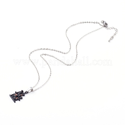 Colliers pendentifs en alliage émail pour halloween&nbsp;NJEW-JN03342
