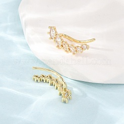 Boucles d'oreilles à clous en laiton pavé de zirconiums cubiques&nbsp;KK-CBAA351-09G