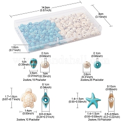 130 Stück 8 Stile gefärbte synthetische türkisfarbene Perlen&nbsp;G-FS0005-69