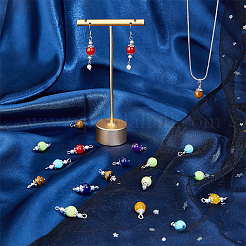 Ciondoli e connettori a maglie con pietre preziose miste naturali e sintetiche a tema chakra&nbsp;DIY-FH0006-77