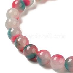 Naturels teints en blanc perles de jade brins&nbsp;G-M402-C04-24