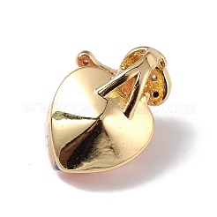 Pendenti in vero ottone placcato in oro 18k placcato in cremagliera con micro pavé di zirconi cubici trasparenti&nbsp;KK-C015-09G