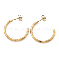 Orecchini a bottone a forma di C in acciaio inossidabile 304&nbsp;EJEW-R017-04G-02