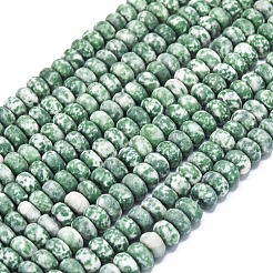 Natürliche grüne Fleck Jaspis Perlen Stränge&nbsp;G-P575-A45-8x5mm