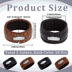 20 anneau de ceinture en cuir de vache 2 couleurs&nbsp;DIY-GF0013-20B