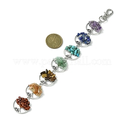 Piatto rotondo con decorazioni pendenti in lega in stile tibetano dell'albero della vita&nbsp;HJEW-JM01742-01