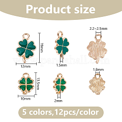 60pcs 5 styles de pendentifs en émail en alliage&nbsp;ENAM-DC0002-32