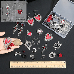 DIY-Set zur Herstellung von Ohrhängern im Gothic-Herz-Stil aus Messing und Emaille-Legierung&nbsp;DIY-SC0026-61