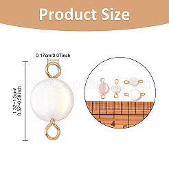 100 Stück 2 Stile ab Farbe vergoldet natürliche Süßwasser Muschel Verbinder Charms&nbsp;PALLOY-YW00119