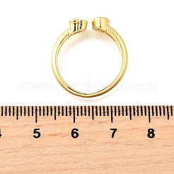 Anillos de puño de circonita cúbica micro pavé de latón para mujer&nbsp;RJEW-F181-09G