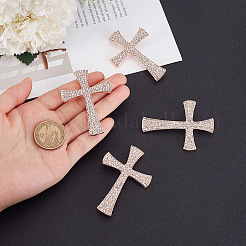 4 épingle à revers en strass en forme de croix&nbsp;JEWB-HY0001-50RG