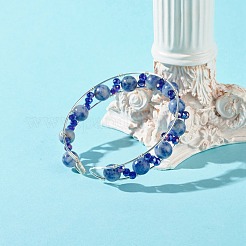 Conjunto de brazaletes curativos de reiki con cuentas de piedras preciosas mixtas naturales y sintéticas para niñas y mujeres&nbsp;X1-BJEW-TA00023