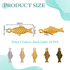 150 pièces 5 couleurs pendentifs en alliage de style tibétain&nbsp;FIND-GA0008-05