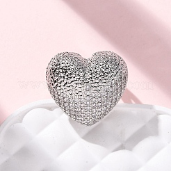 Anelli polsino aperto regolabile in ottone micro pavé di zirconi cubici per donna&nbsp;RJEW-A072-02P