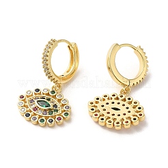 Orecchini pendenti a cerchio in ottone dorato con occhio di cavallo&nbsp;EJEW-Q797-02E-G