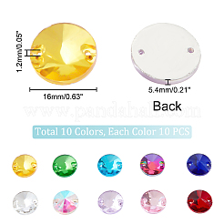 100 pz 10 colori a forma di cono da cucire su strass&nbsp;GLAA-GA0001-56A