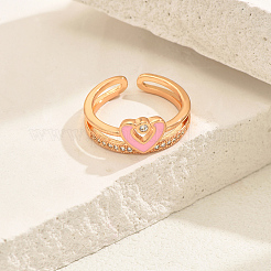 Bagues de manchette en laiton et zircone cubique à la mode et mignonnes&nbsp;XX5517