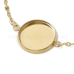 Armbänder aus 304 Edelstahl mit runder Cabochonfassung&nbsp;BJEW-JB11090-01