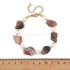 Bracelets en tourmaline naturelle multicolore brute et perles de pomme de terre naturelles&nbsp;BJEW-JB14395