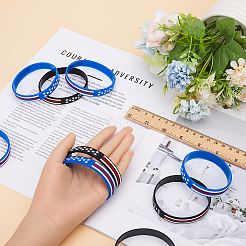 20 ensemble de bracelets en silicone à cordon étoile&nbsp;BJEW-GF0001-15A
