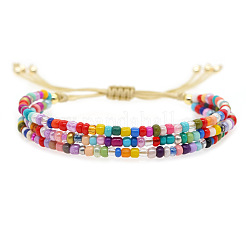 Unterlegscheibe-Glasperlen-Armbänder aus geflochtenen Perlen&nbsp;WP2117