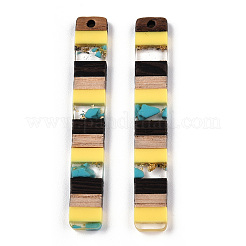 Grands pendentifs en résine translucide et bois de noyer&nbsp;RESI-TAC0017-47-A05-1