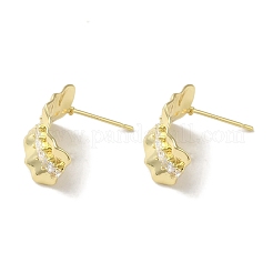 Fornituras de aretes de circonita cúbica con micro pavé de latón&nbsp;LS-KK-K371-25G