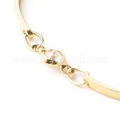 Bracciali a catena a maglie di zirconi chiari intarsiati in ottone&nbsp;BJEW-JB06418